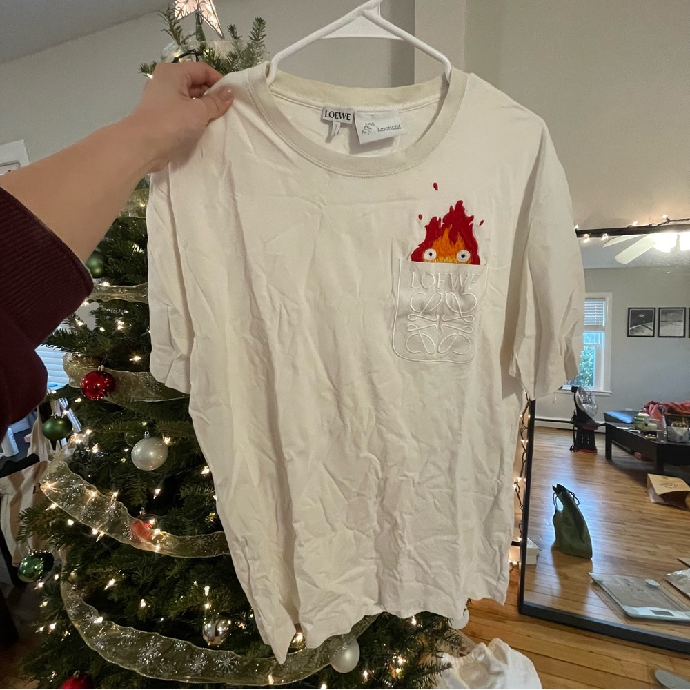 Loewe Embroidered Calcifer White T-Shirt